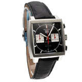 Tag Heuer Monaco Automatic Chronograph Black Dial Black Leather Strap Watch for Men - CBL2113.FC6177 Authentic Buy Shop Now