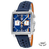 Tag Heuer Monaco Gulf Automatic Chronograph Blue Dial Blue Leather Strap Watch for Men - CBL2115.FC6494 Authentic Buy Shop Now