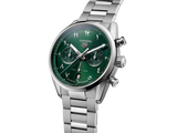 Tag Heuer Carrera Automatic Chronograph Limited Edition Green Dial Silver Steel Strap Watch for Men - CBN2014.EB0240 Authentic Buy Shop Now