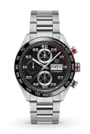 Tag Heuer Carrera Chronograph Black Dial Silver Steel Strap Watch for Men - CBN2A1AA.BA0643 Authentic Buy Shop Now