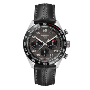 Tag Heuer Carrera Porsche Chronograph Special Edition Black Dial Black Leather Strap Watch for Men - CBN2A1F.FC6492 Authentic Buy Shop Now