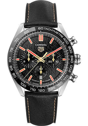 Tag Heuer Carrera Year of The Rabbit Automatic Chronograph Black Dial Black Leather Strap Watch for Men - CBN2A1L.FC6521 Authentic Buy Shop Now