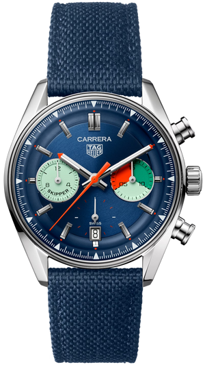 Tag Heuer Carrera Skipper Automatic Chronograph Blue Dial Blue Nylon Strap Watch for Men - CBS2213.FN6002 Authentic Buy Shop Now
