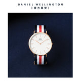 Daniel Wellington Classic Canterbury White Dial Two Tone Nylon Strap Watch For Men - DW00100002 Authentic Buy Shop Now