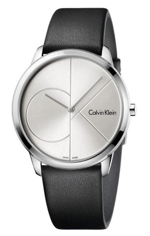 Calvin Klein Minimal Silver Dial Black Leather Strap Watch for Men - K3M221CY Authentic Buy Shop Now