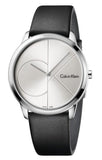 Calvin Klein Minimal Silver Dial Black Leather Strap Watch for Men - K3M221CY Authentic Buy Shop Now