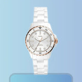 Fossil FB-01 Analog White Dial White Ceramic Strap Watch for Women - CE1107 Authentic Buy Shop Now