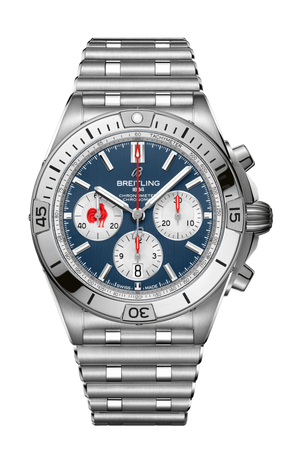 Breitling Chronomat B01 42 Six Nations France Blue Dial Silver Steel Strap Watch for Men - AB0134A81C1A1 Authentic Buy Shop Now