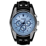 Fossil Coachman Chronograph Blue Dial Black Leather Strap Watch for Men - CH2564 Authentic Buy Shop Now