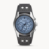 Fossil Coachman Chronograph Blue Dial Black Leather Strap Watch for Men - CH2564 Authentic Buy Shop Now