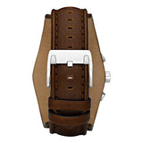 Fossil Coachman Chronograph Silver Dial Brown Leather Strap Watch for Men - CH2565 Authentic Buy Shop Now