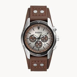 Fossil Coachman Chronograph Silver Dial Brown Leather Strap Watch for Men - CH2565 Authentic Buy Shop Now