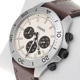 Fossil Retro Traveler Chronograph White Dial Brown Leather Strap Watch for Men - CH2886 Authentic Buy Shop Now