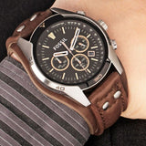 Fossil Coachman Chronograph Black Dial Brown Leather Strap Watch for Men - CH2891 Authentic Buy Shop Now