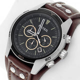 Fossil Coachman Chronograph Black Dial Brown Leather Strap Watch for Men - CH2891 Authentic Buy Shop Now