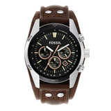 Fossil Coachman Chronograph Black Dial Brown Leather Strap Watch for Men - CH2891 Authentic Buy Shop Now