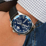 Fossil Wakefield Chronograph Blue Dial Black Leather Strap Watch for Women - CH2945 Authentic Buy Shop Now
