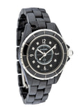 Chanel J12 Diamonds Black Dial Black Steel Strap Watch for Women - J12 H2569 Authentic Buy Shop Now