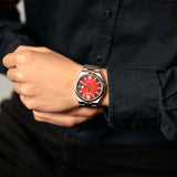 Citizen Tsuyosa Automatic Red Dial Silver Steel Strap Watch For Men - NJ0150-56W Authentic Buy Shop Now