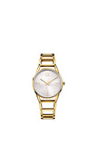 Calvin Klein Stately Silver Dial Gold Steel Strap Watch for Women - K3G23526 Authentic Buy Shop Now