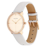 Calvin Klein City Silver Dial White Leather Strap Watch for Women - K2G236X6 Authentic Buy Shop Now