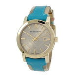 Burberry The City Gold Dial Blue Leather Strap Watch for Women - BU9018 Authentic Buy Shop Now