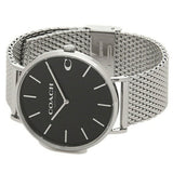 Coach Charles Black Dial Silver Mesh Bracelet Watch for Men - 14602144 Authentic Buy Shop Now