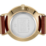 Coach Perry Gold Dial Brown Leather Strap Watch for Women - 14503331 Authentic Buy Shop Now