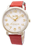 Coach Delancey Ivory Dial Orange Leather Strap Watch for Women - 14502719 Authentic Buy Shop Now