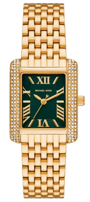 Michael Kors Emery Pave Analog Green Dial Gold Steel Strap Watch for Women - MK4742 Authentic Buy Shop Now
