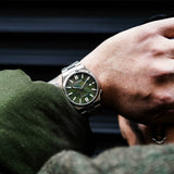 Citizen Tsuyosa Automatic Camouflage Green Dial Silver Steel Strap Watch For Men - NJ0159-86X Authentic Buy Shop Now