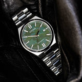 Citizen Tsuyosa Automatic Camouflage Green Dial Silver Steel Strap Watch For Men - NJ0159-86X Authentic Buy Shop Now