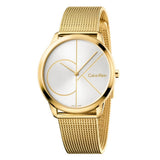 Calvin Klein Minimal White Dial Gold Mesh Bracelet Watch for Men - K3M21526 Authentic Buy Shop Now