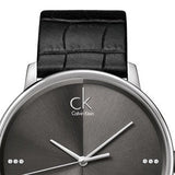 Calvin Klein Accent Black Dial Black Leather Strap Watch for Men - K2Y2X1CU Authentic Buy Shop Now