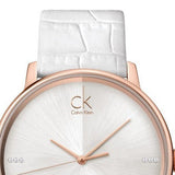 Calvin Klein Accent White Dial White Leather Strap Watch for Men - K2Y2X6KW Authentic Buy Shop Now