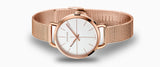 Calvin Klein Even White Dial Rose Gold Mesh Bracelet Watch for Women - K7B23626 Authentic Buy Shop Now