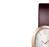 Calvin Klein Incentive White Dial Brown Leather Strap Watch for Women - K3P236G6 Authentic Buy Shop Now