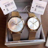 Calvin Klein Minimal White Dial Gold Mesh Bracelet Watch for Men - K3M21526 Authentic Buy Shop Now