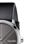 Calvin Klein Minimal Grey Dial Black Leather Strap Watch for Men - K3M221C3 Authentic Buy Shop Now