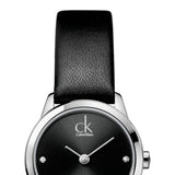 Calvin Klein Minimal Black Dial Black Leather Strap Watch for Women - K3M231CS Authentic Buy Shop Now
