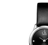 Calvin Klein Minimal Black Dial Black Leather Strap Watch for Women - K3M231CS Authentic Buy Shop Now