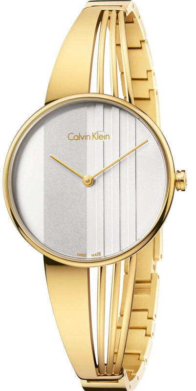 Calvin Klein Drift Silver Dial Gold Steel Strap Watch for Women - K6S2N516 Authentic Buy Shop Now