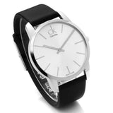 Calvin Klein City Silver Dial Black Leather Strap Watch For Women - K2G231C6 Authentic Buy Shop Now