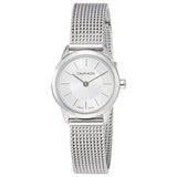 Calvin Klein Minimal White Dial Silver Mesh Bracelet Watch for Women - K3M23126 Authentic Buy Shop Now