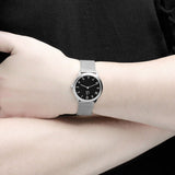 Calvin Klein Minimal Black Dial Silver Mesh Bracelet Watch for Women - K3M52151 Authentic Buy Shop Now