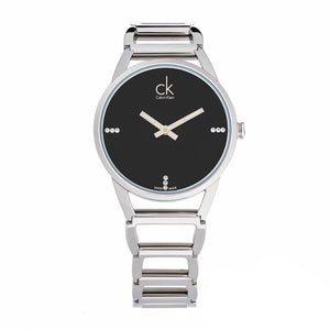 Calvin Klein Stately Black Dial Silver Steel Strap Watch for Women - K3G2312S Authentic Buy Shop Now