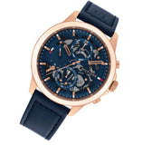 Tommy Hilfiger Henry Chronograph Quartz Blue Dial Blue Leather Strap Watch For Men - 1710475 Authentic Buy Shop Now
