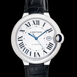 Cartier Ballon Bleu de Cartier Silver Dial Black Leather Strap Watch for Men - WSBB0026 Authentic Buy Shop Now