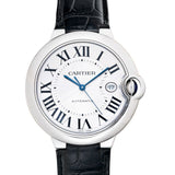 Cartier Ballon Bleu de Cartier Silver Dial Black Leather Strap Watch for Men - WSBB0026 Authentic Buy Shop Now
