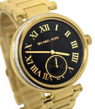Michael Kors Skylar Black Dial Gold Steel Strap Watch for Women - MK5989 Authentic Buy Shop Now
